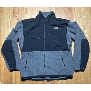 The North Face Men’s Polartec Denali Gray Black Full Zip Fleece Jacket Size XL